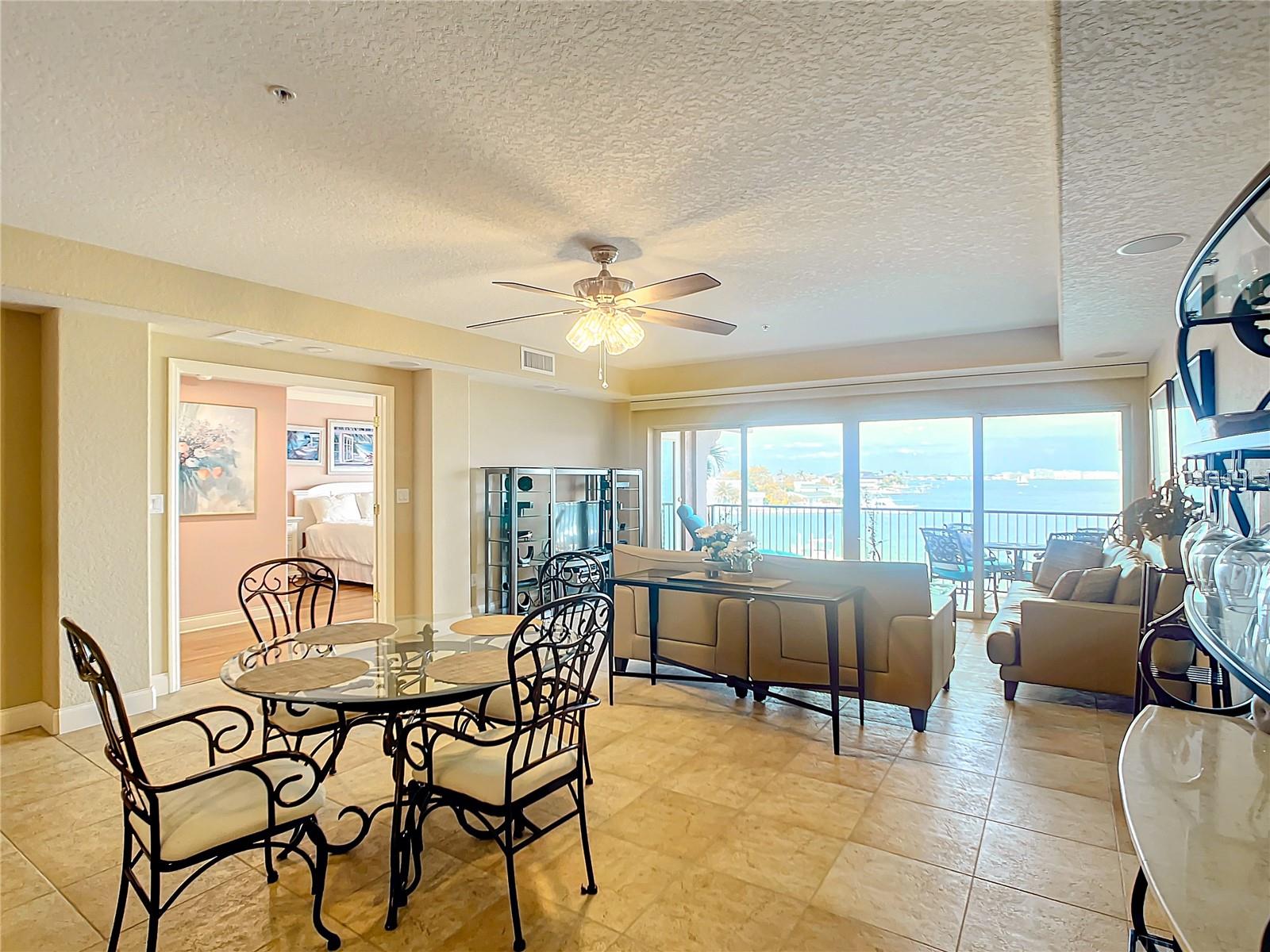 This living space can be set up any way you would like.  You can enjoy the water views from all areas.