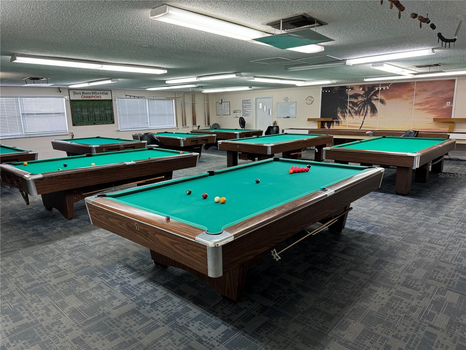 Eight pool tables to choose from for pool or snooker