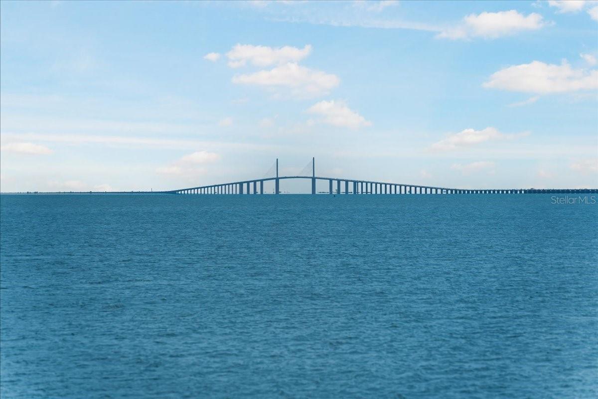 This sight of the Skyway Bridge is seen from every corner of this house which is truly remarkable!