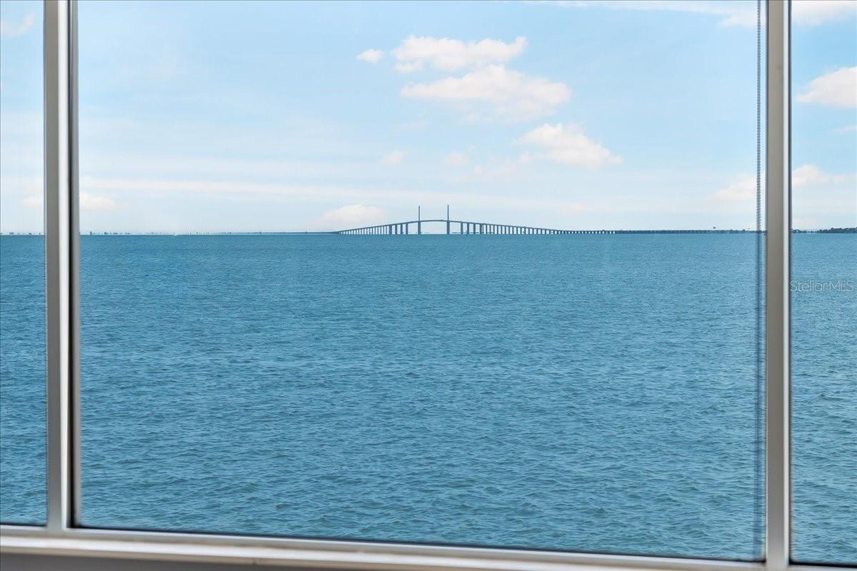 Imagine, this is the view you will have while cooking in your gourmet kitchen, a direct sight of the Skyway Bridge