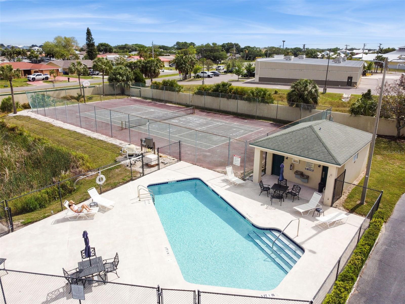 Community pool and tennis court.