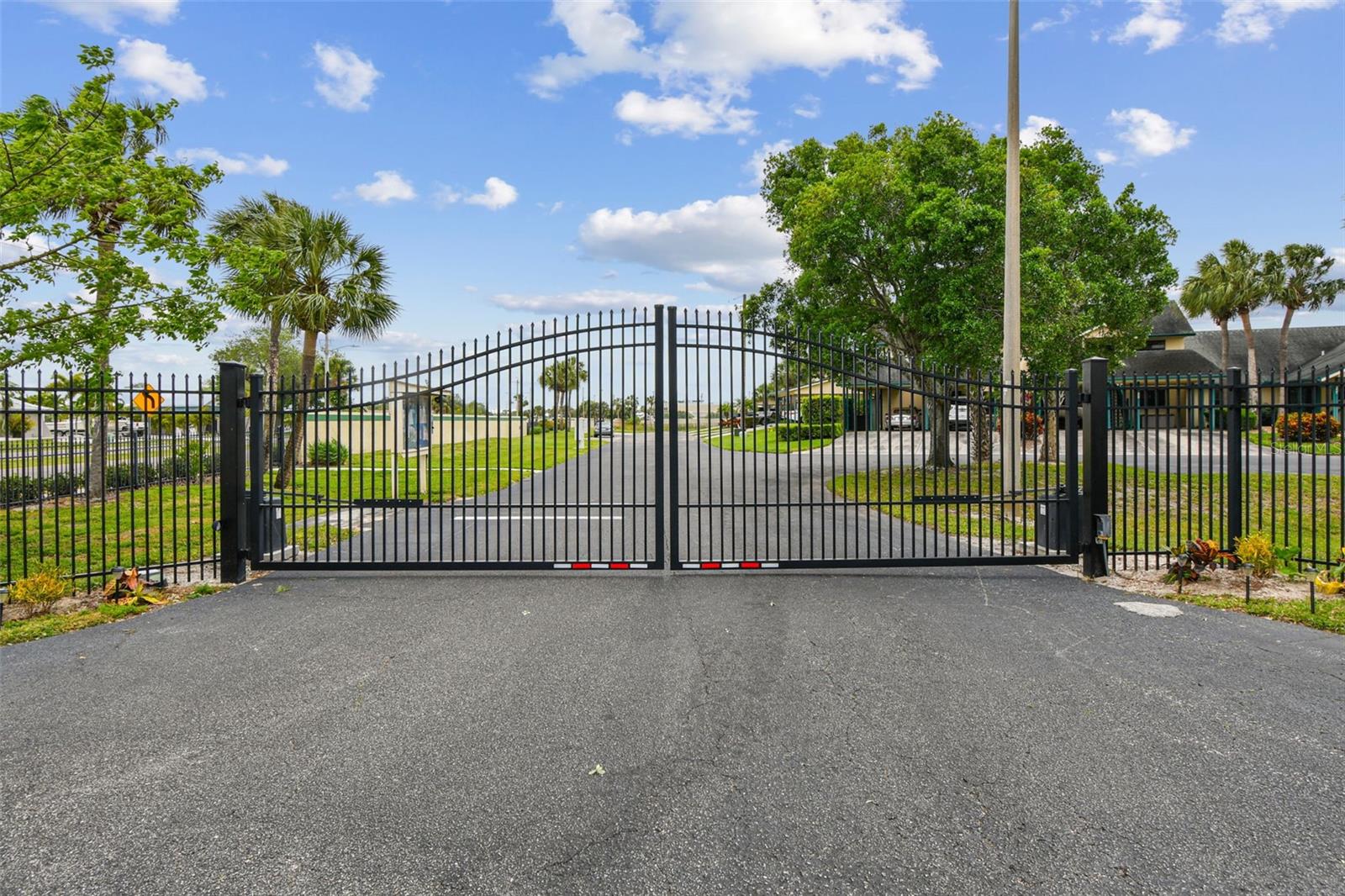 Security gate has key fob for easy owner access.