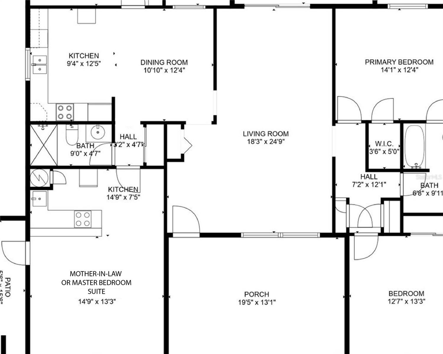 Updated Floor Plan with MIL Suite access to home