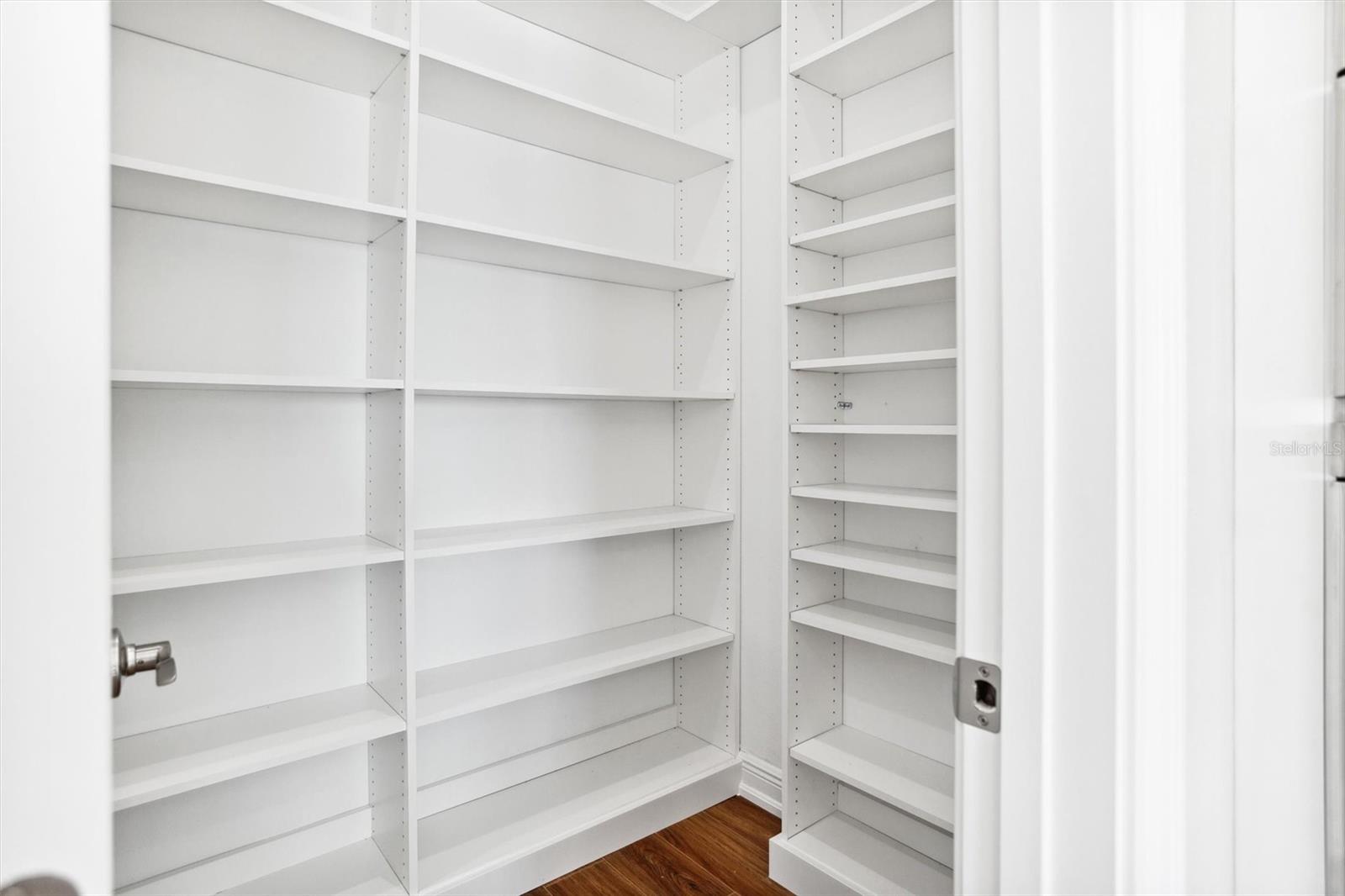 Walk-in Pantry with custom finishes.