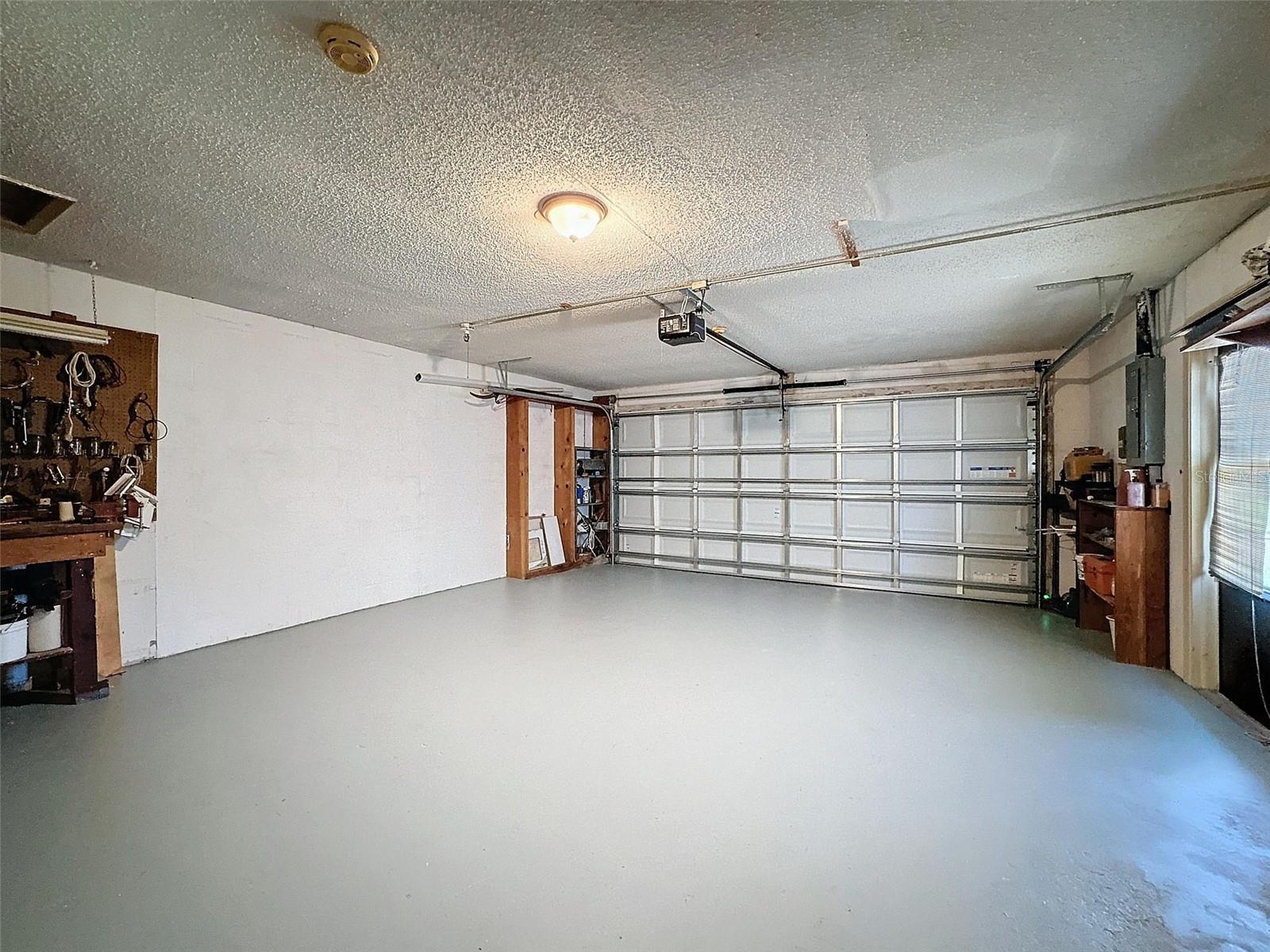 Garage with updated garage door