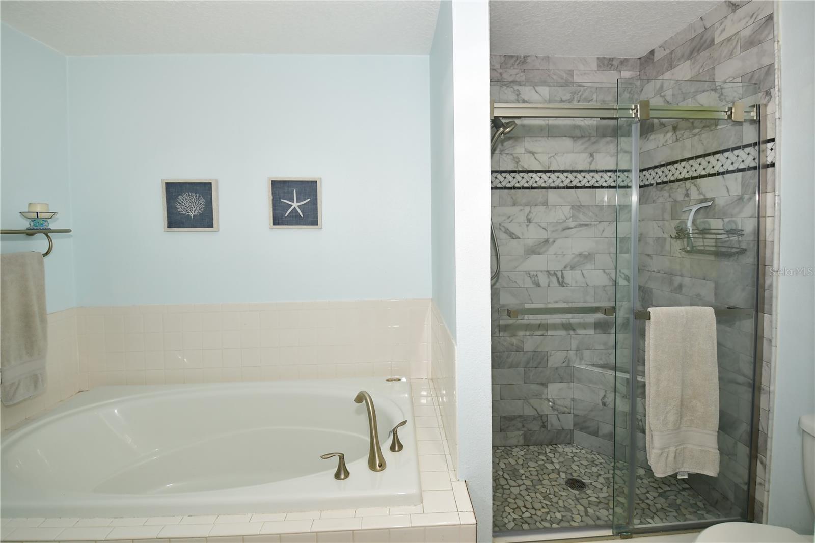 Primary Bath with Soaking Tub and Walk in Shower