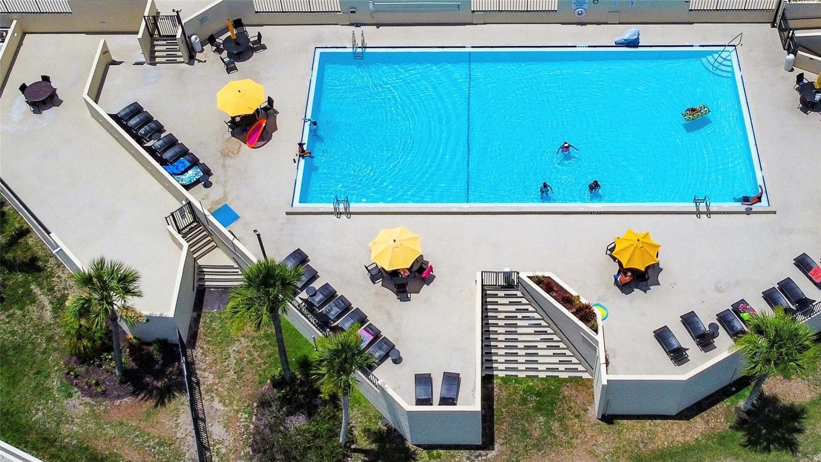 Aerial shot of pool