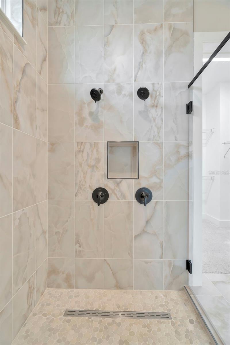 Primary Shower with Dual Shower Heads