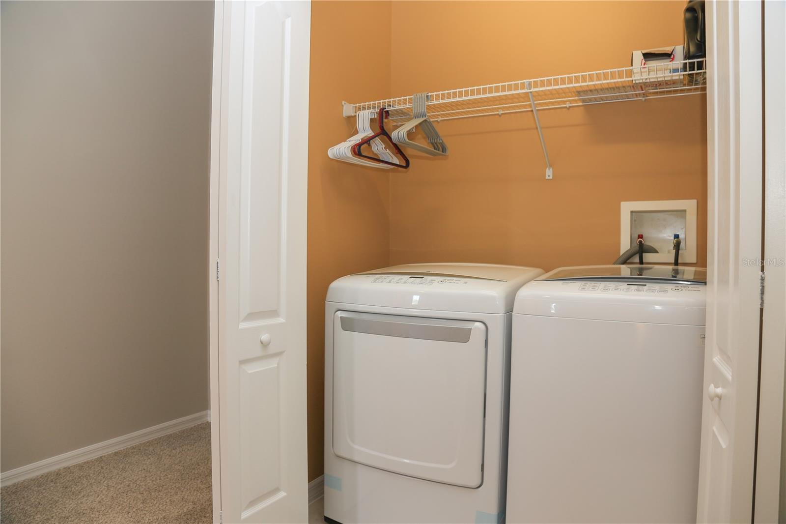 Laundry closet is conveniently located on the second floor