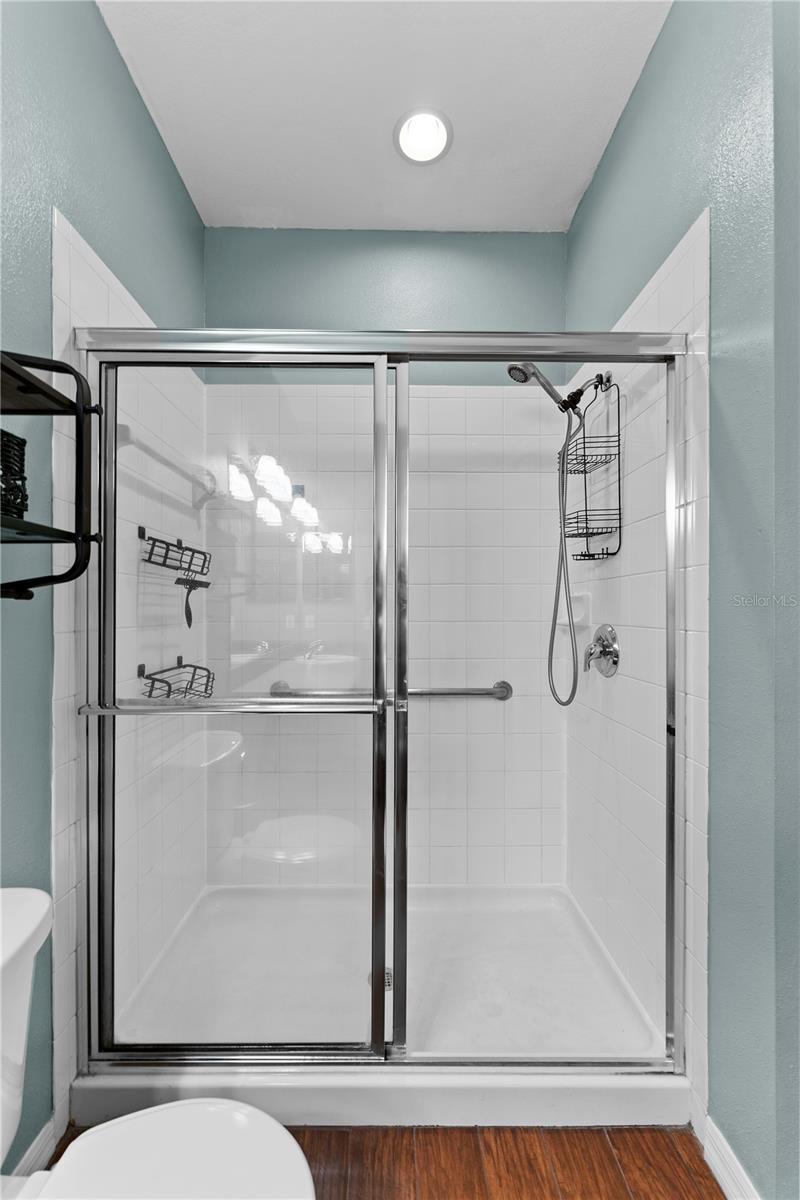 Primary Shower With Glass Enclosure