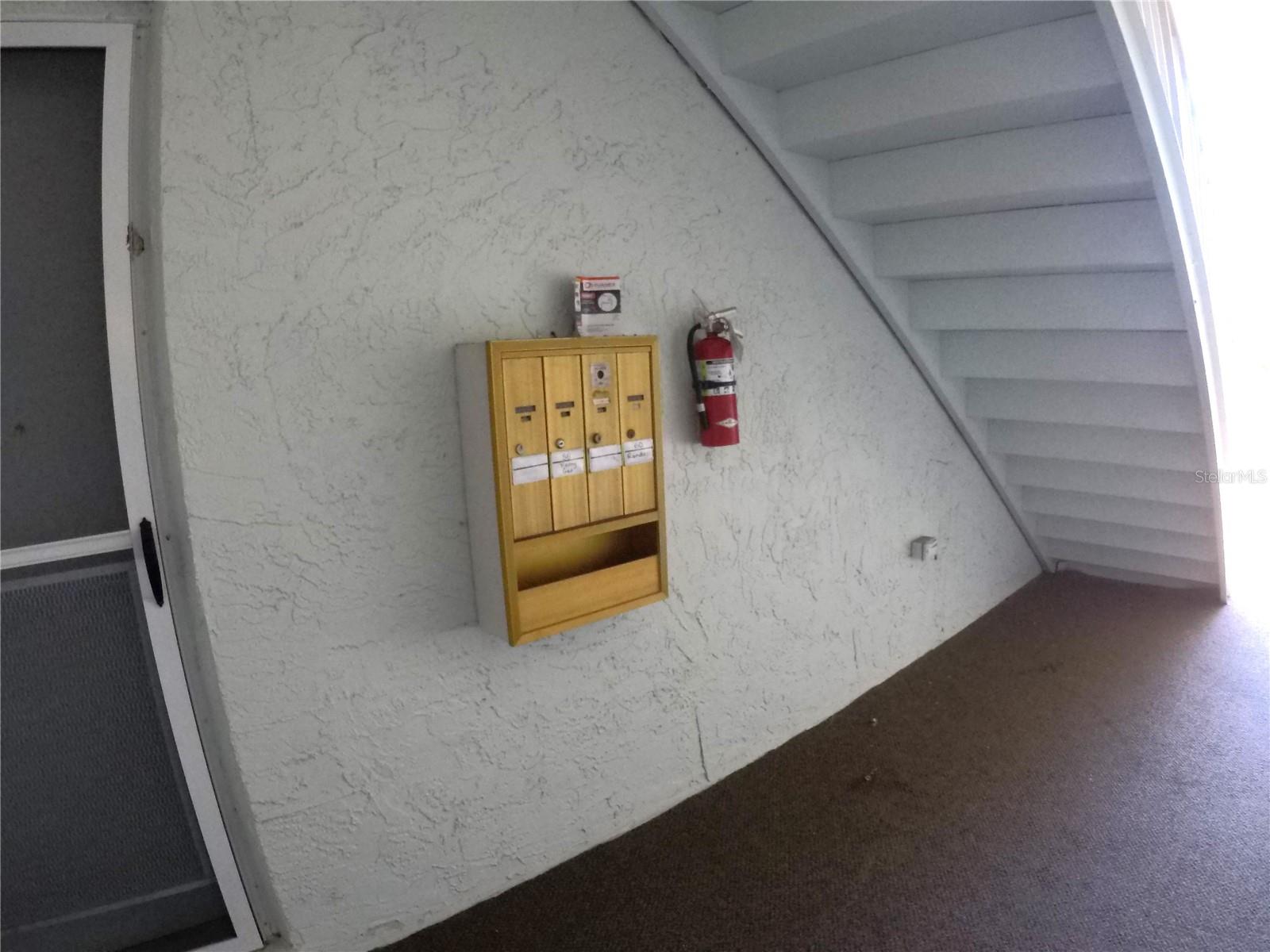 Mailboxes convenient to front door.