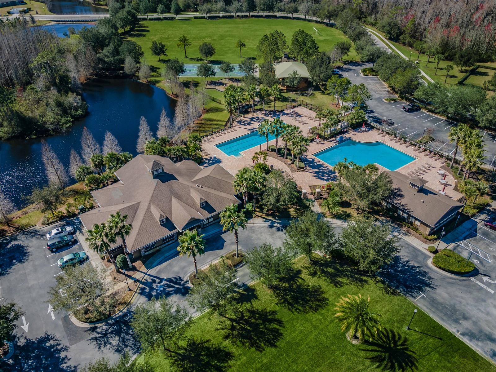 Aerial of Clubhouse and pools