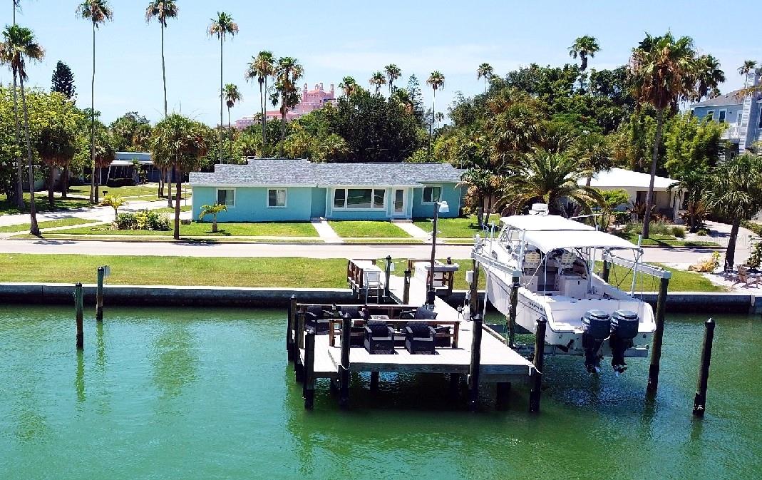 Front of Home Facing 146 Feet of Unobstructed Intracoastal.  View beautiful Boats, Dolphins and Amazing Sunsets, right from your front windows or from the Dock.