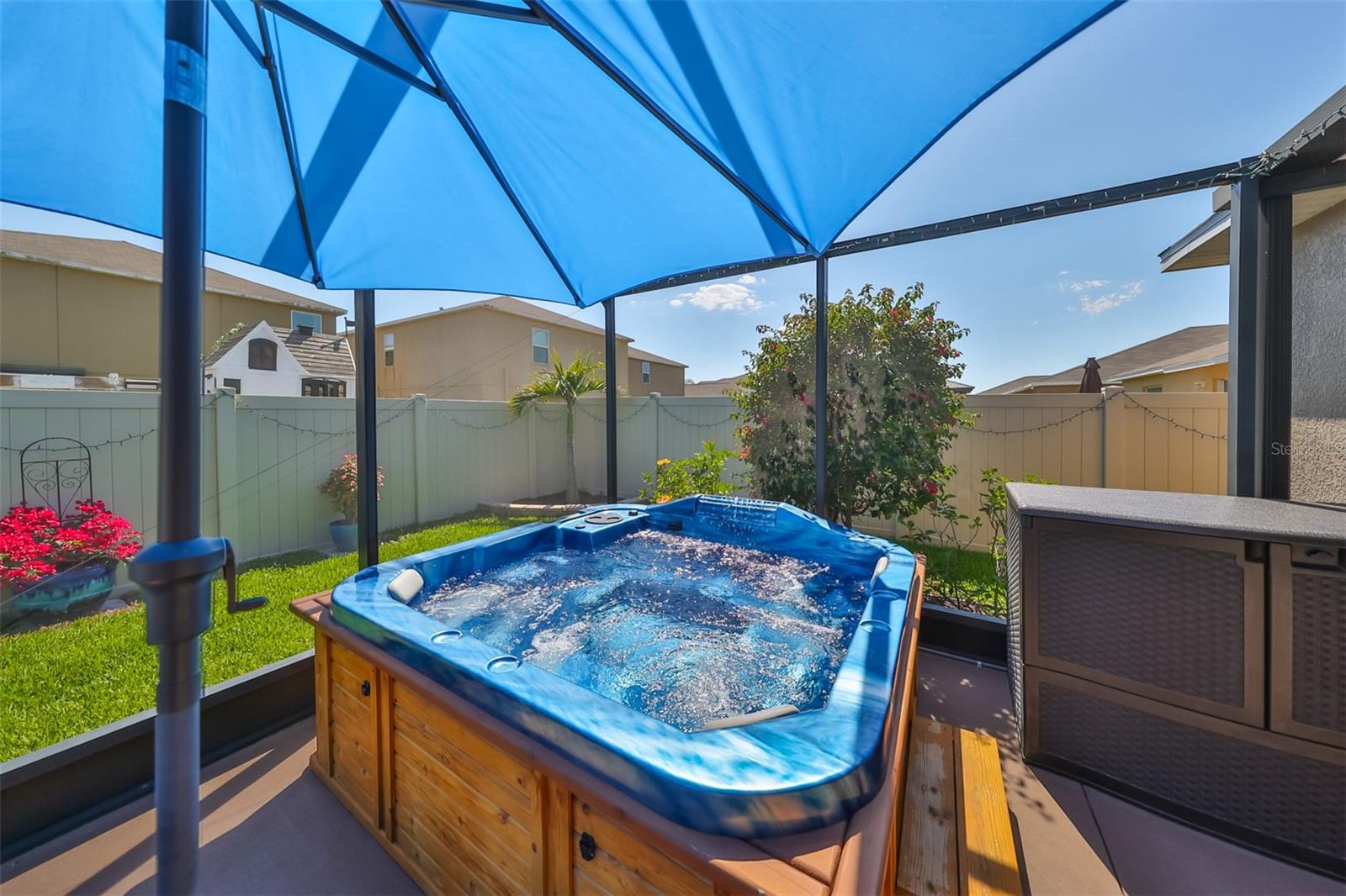 Stunning, SPARKLING $10,000 SPA - only 2 YEARS YOUNG - conveys with a FULL PRICE OFFER.