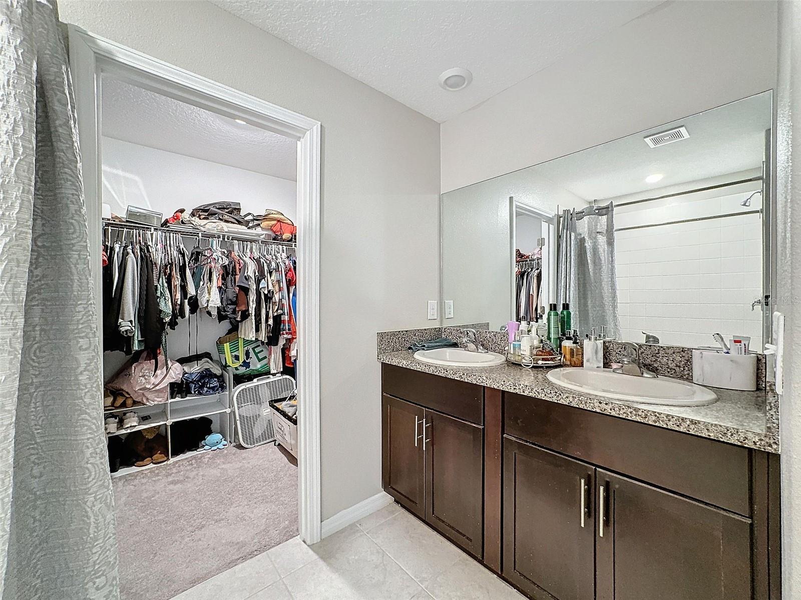 Primary Bath with large walk in closet