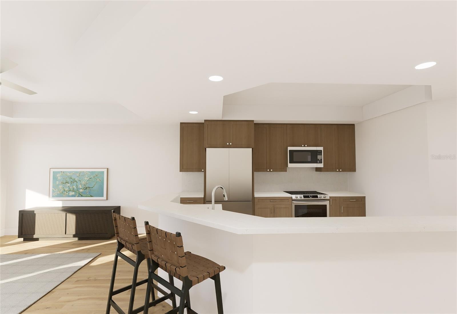 *Rendering Example**Unit does not come with physical ceiling fans, furniture, and washer/dryer appliances.