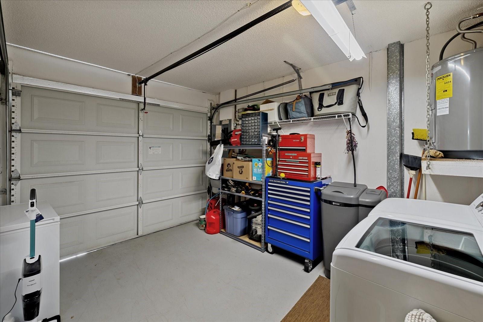 although the garage is on the smaller side, it offers the perfect amount of storage