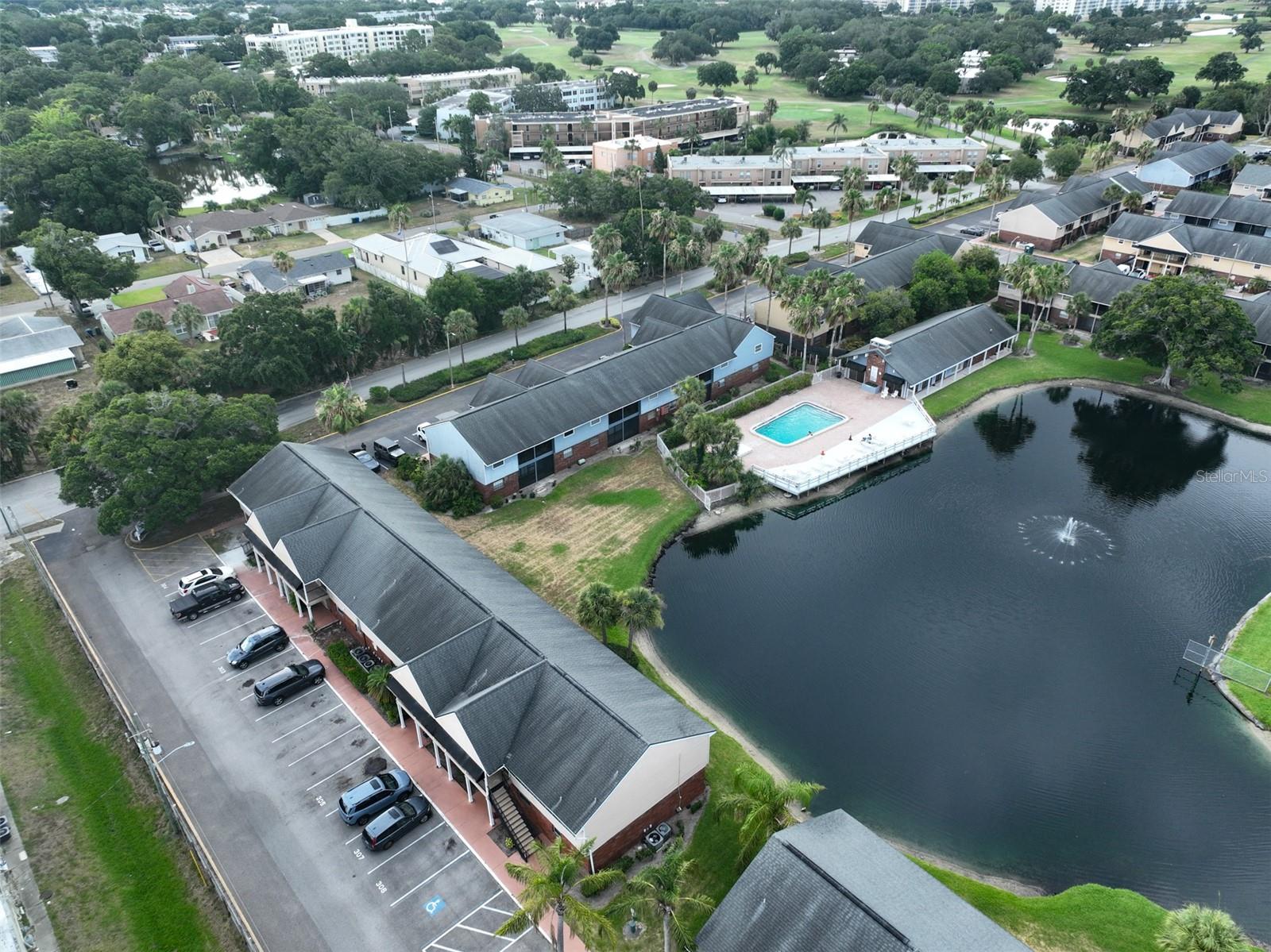 Pool View and Clubhouse Area