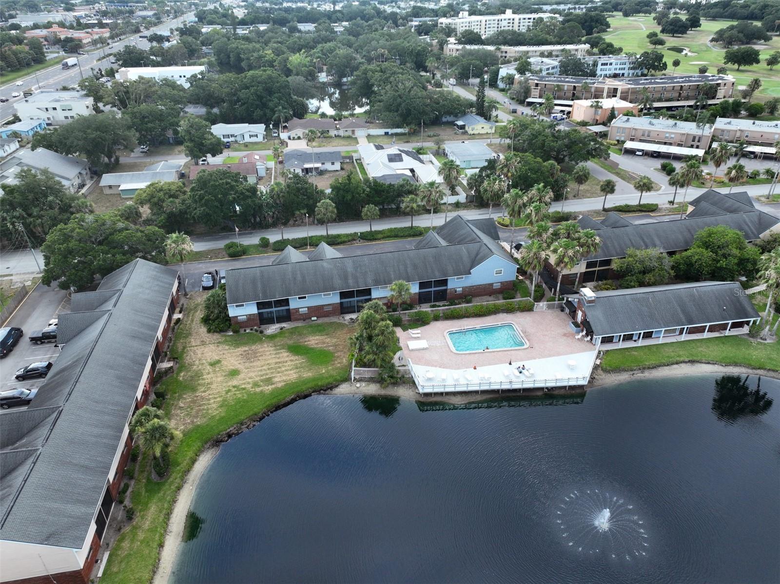 Pool View and Clubhouse Area