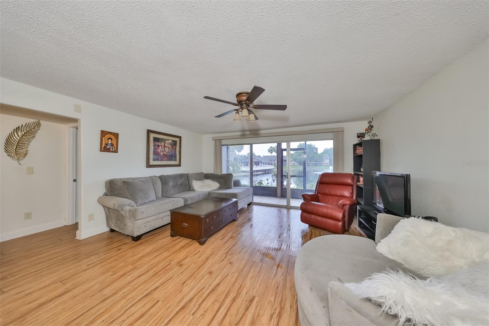 Living Room, & New Screened in Back Patio