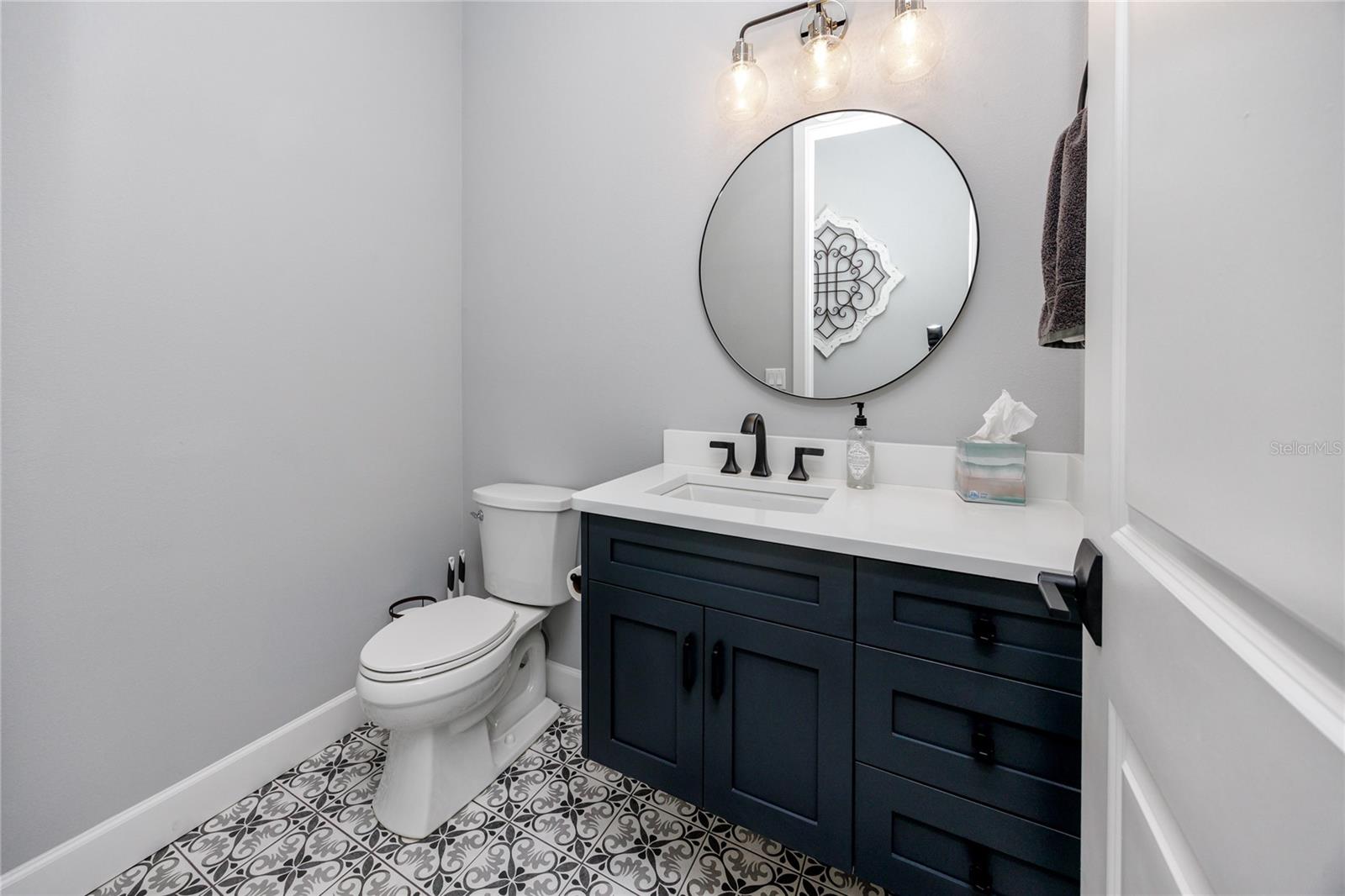 Powder room off the living room