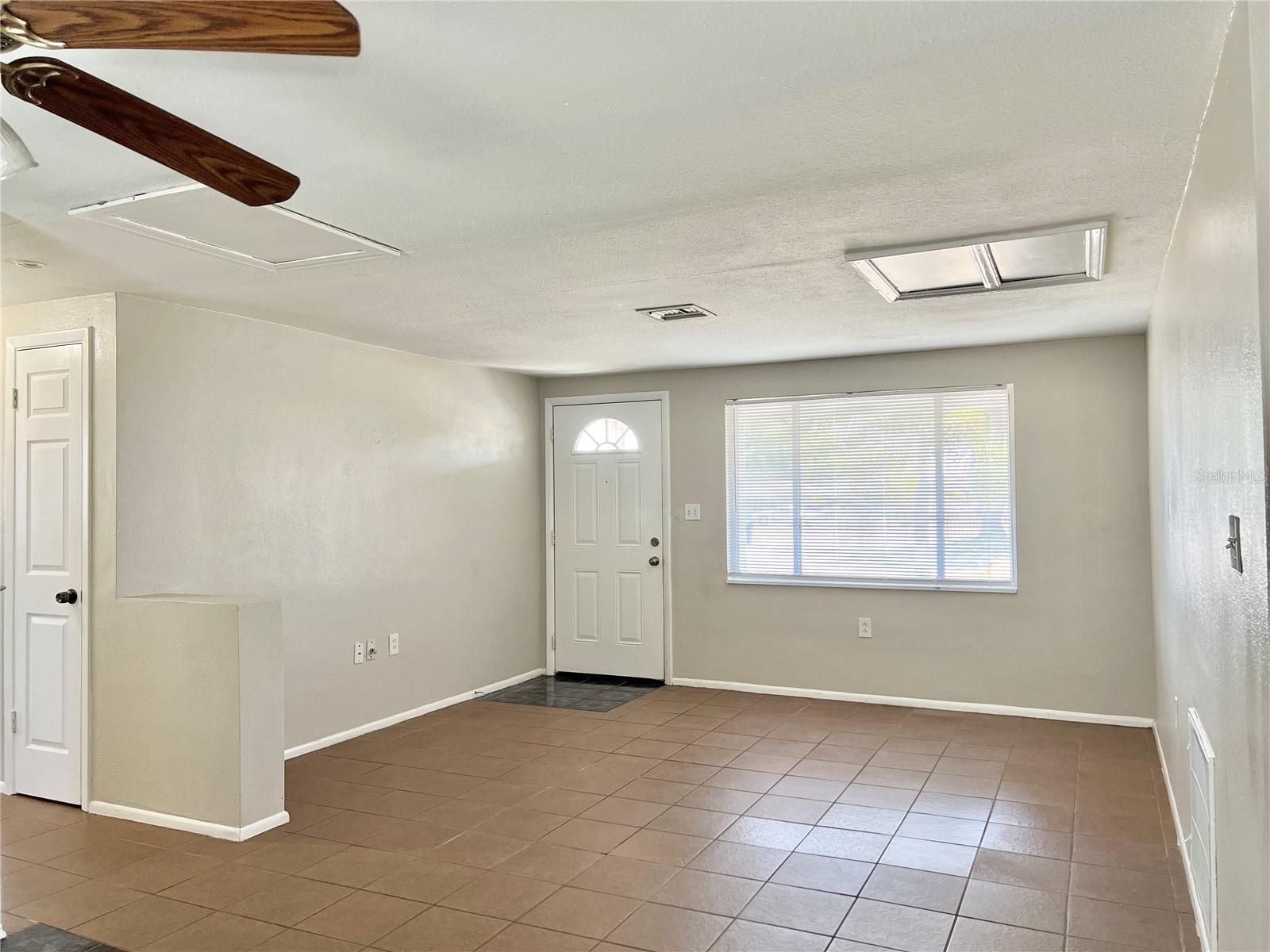 Living Area - Ceramic Tile Floors and Ceiling Fan