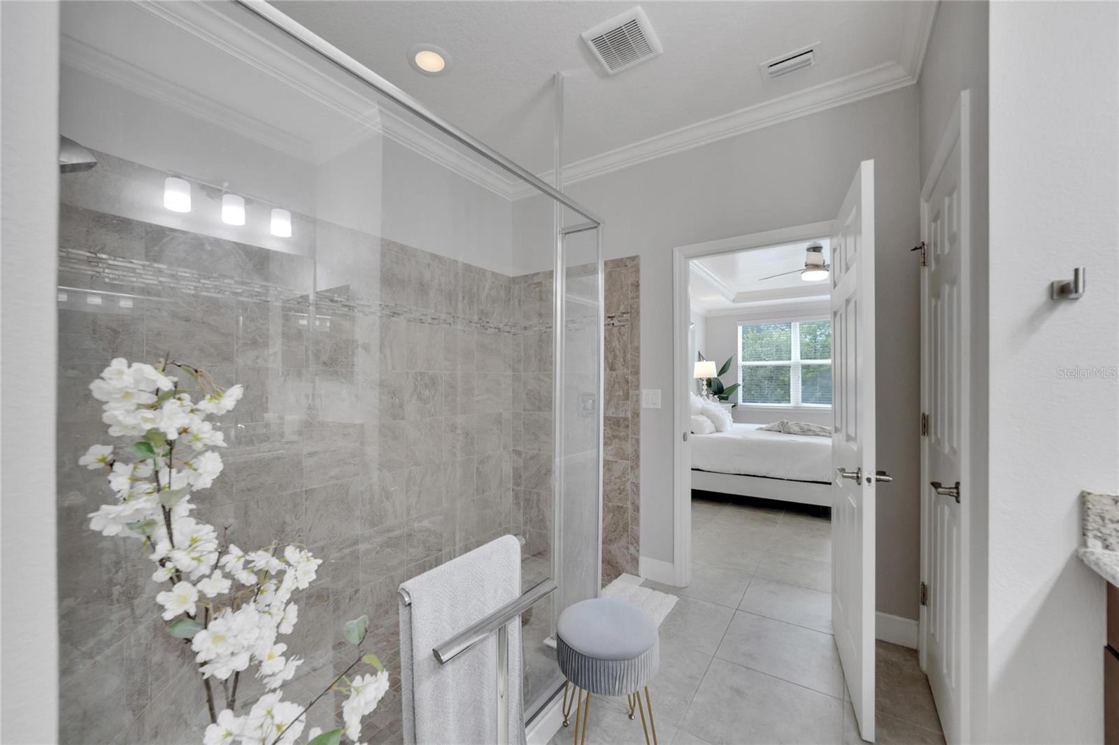 Huge shower in master bath at 12306 Terracina Chase Ct, Tampa, FL 33625