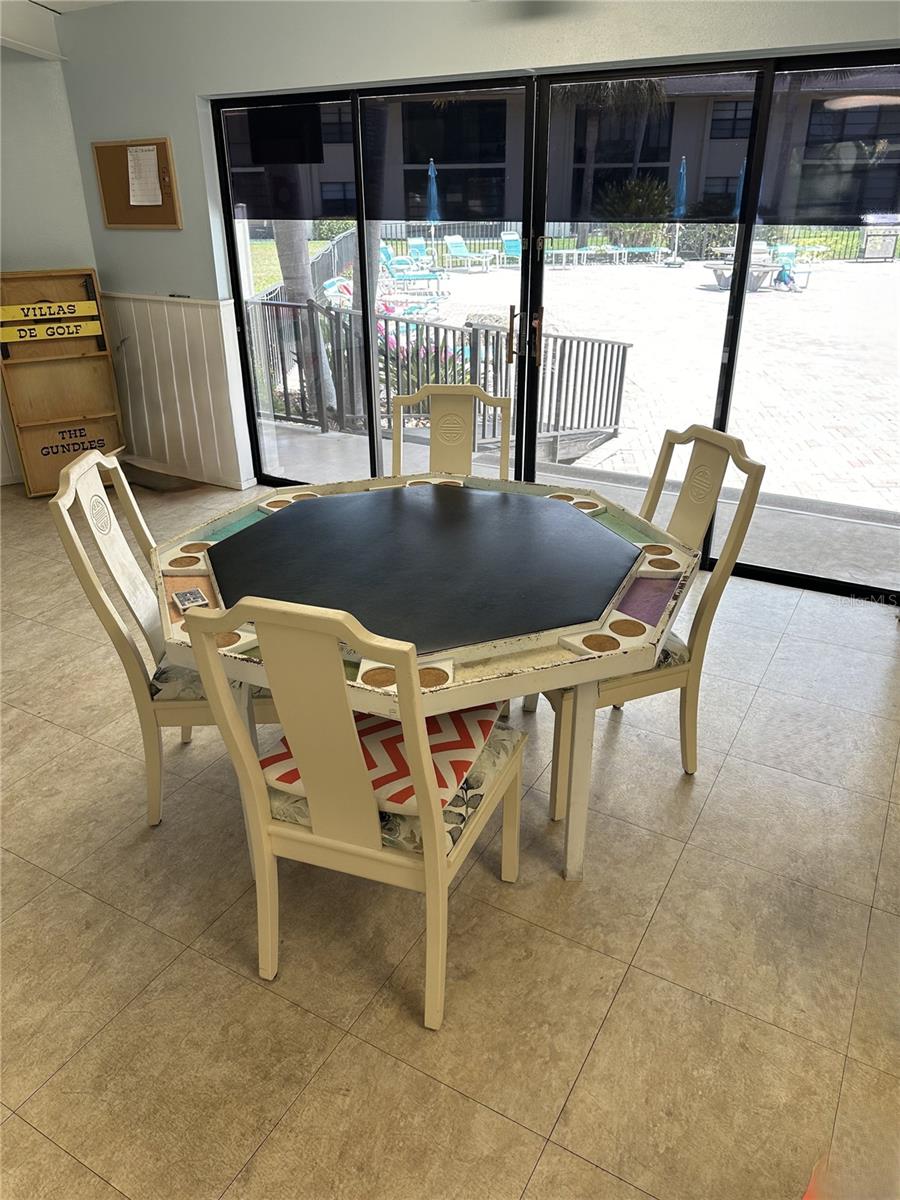 Poker table in the smaller clubhouse