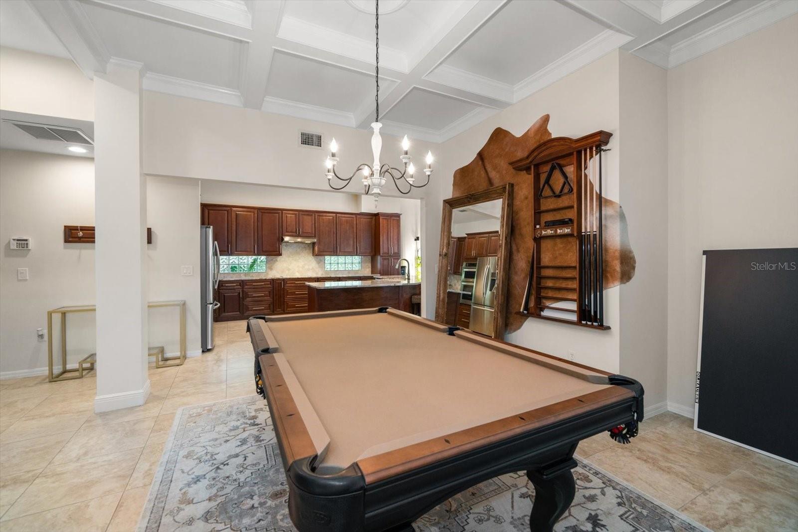 Dining room or game room area