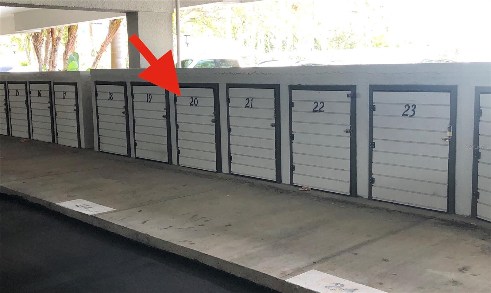 assigned storage space in garage area