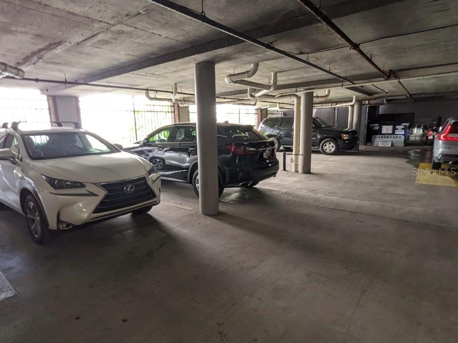 Some of the unassigned resident parking spaces