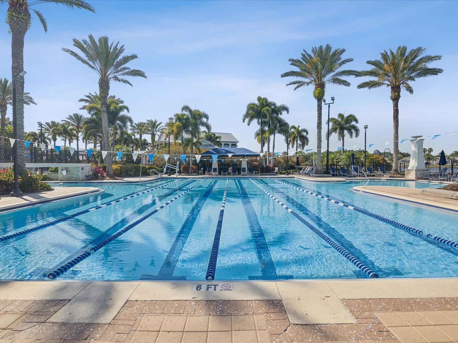 Stay in shape with this lap pool in the adult only area.