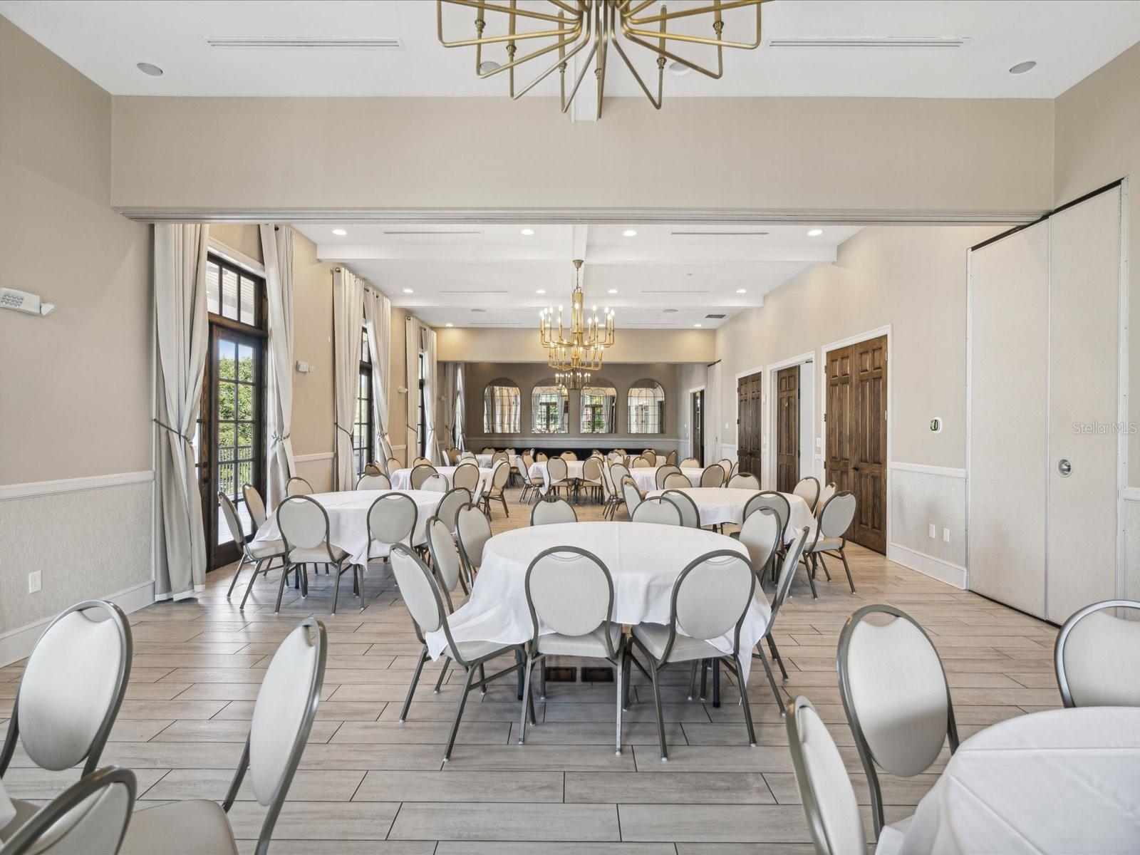 The second floor of the clubhouse is where the CDD meetings take place and is available for rent for a small fee for parties, wedding receptions, and community events. Outside catering is allowed.