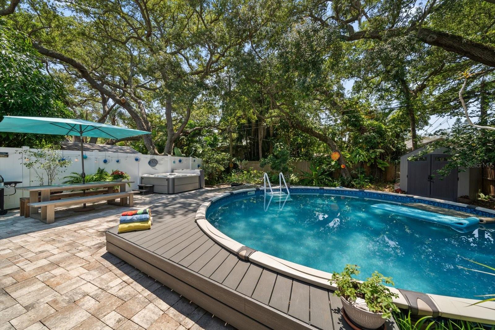 Key West Pool (2021) surrounded with Trex decking - Pools come with new solar blanket pool cover and all pool equipment