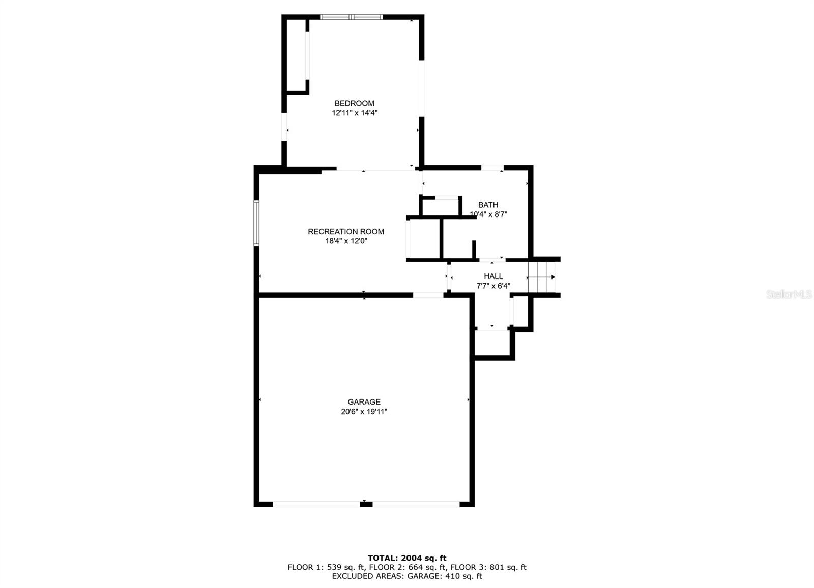 Ground-level floorplan, featuring the in-law suite