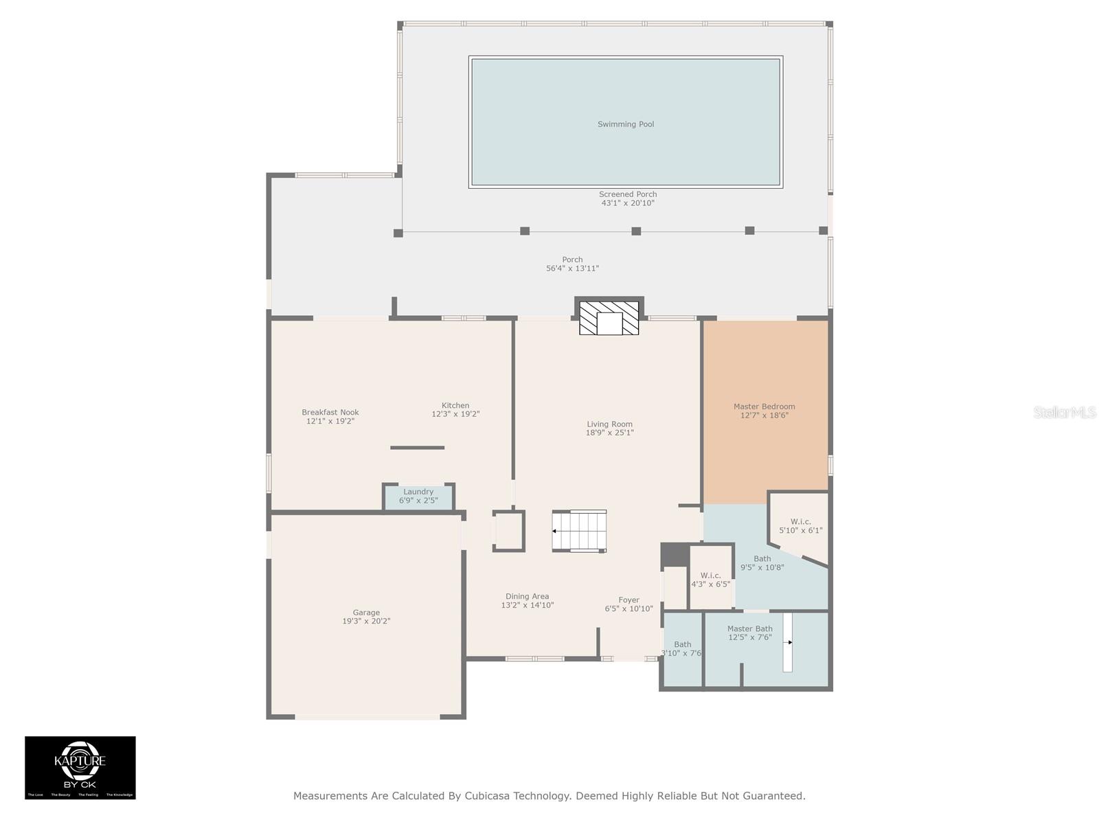 First floor color floor plan