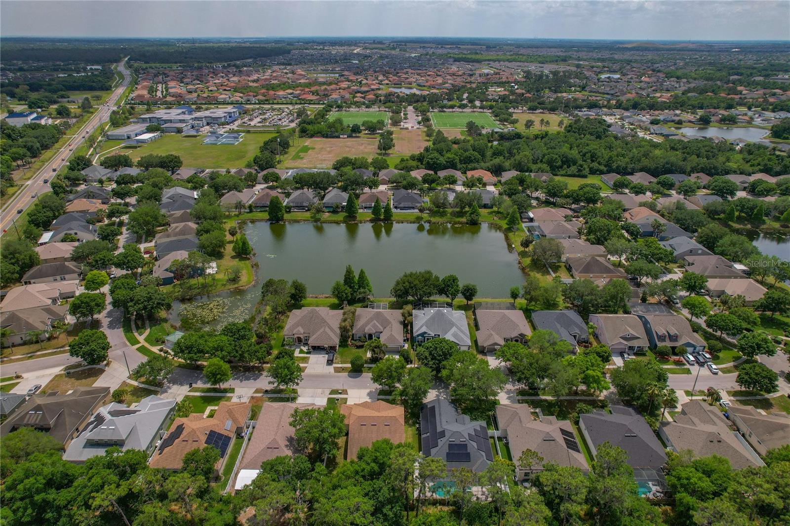 View of Neighborhood with 12814 Cattail Shore Lane at bottom center of frame