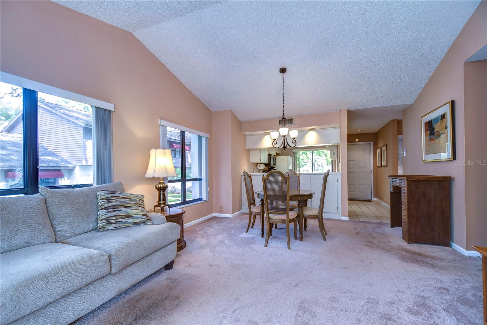 Vaulted ceiling and large windows for tons of natural light!