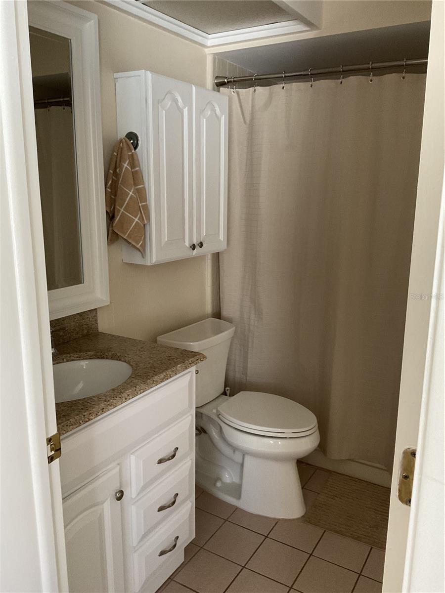 Guest bathroom with tub and shower