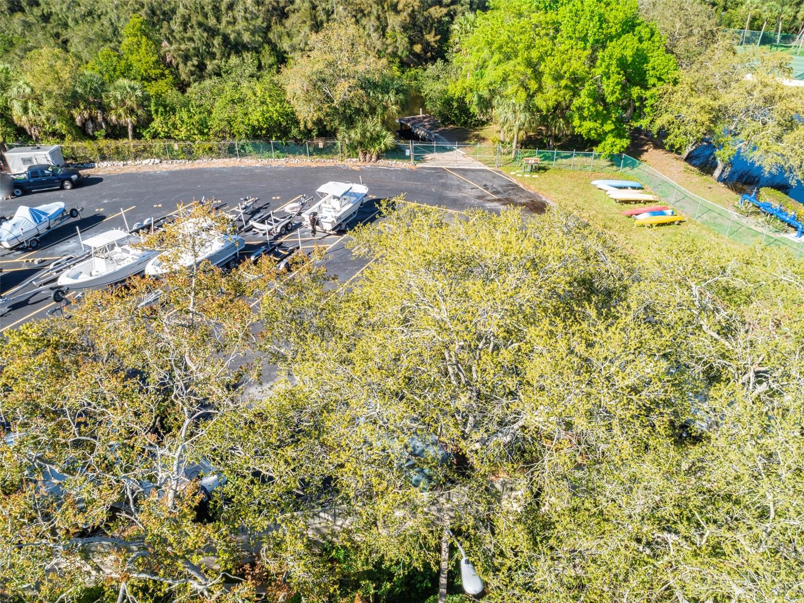 Community Boat Storage and Ramp to canal which leads to Tampa Bay