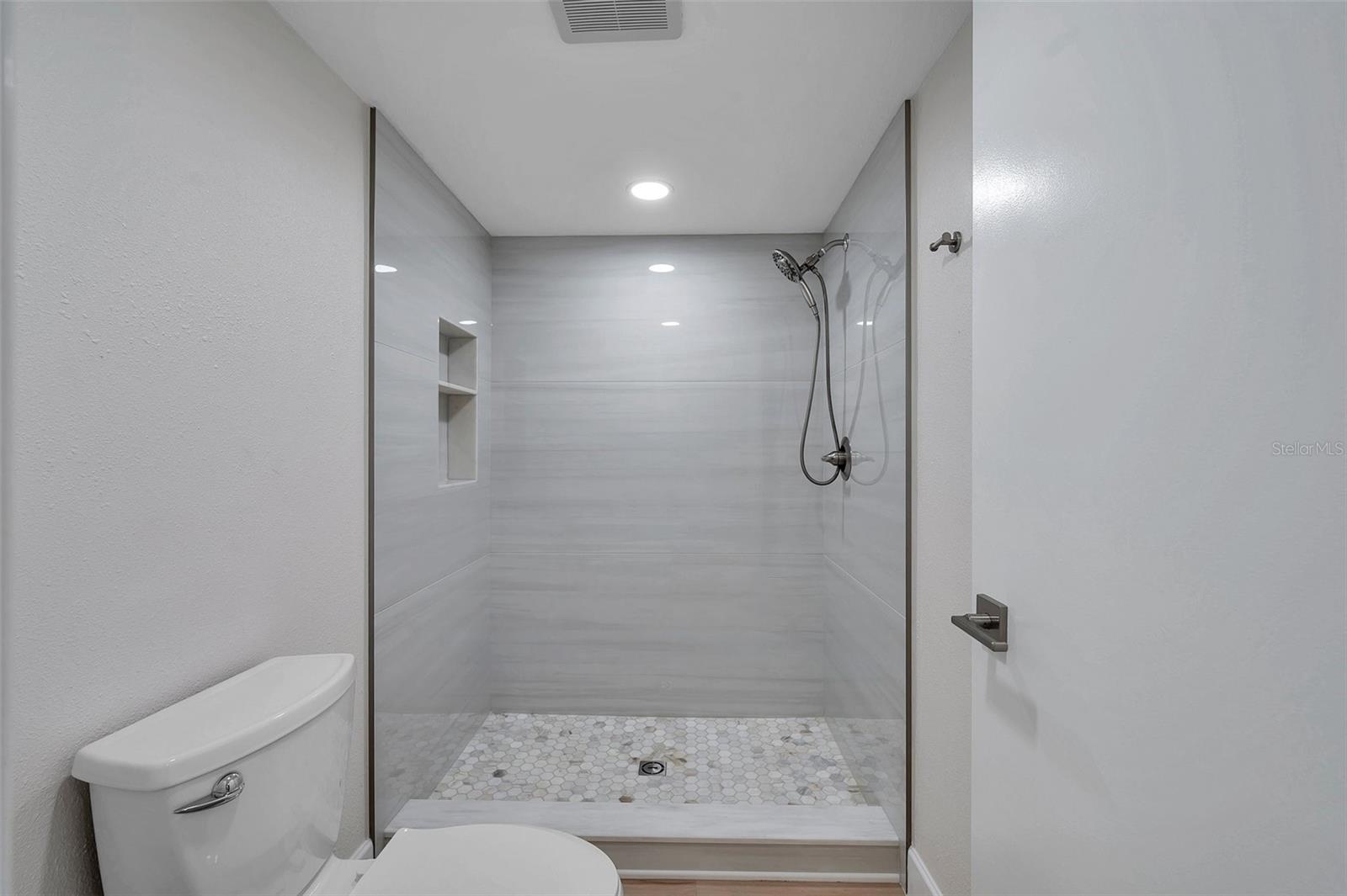 master bath - WALK IN SHOWER-DESIGNER TILE