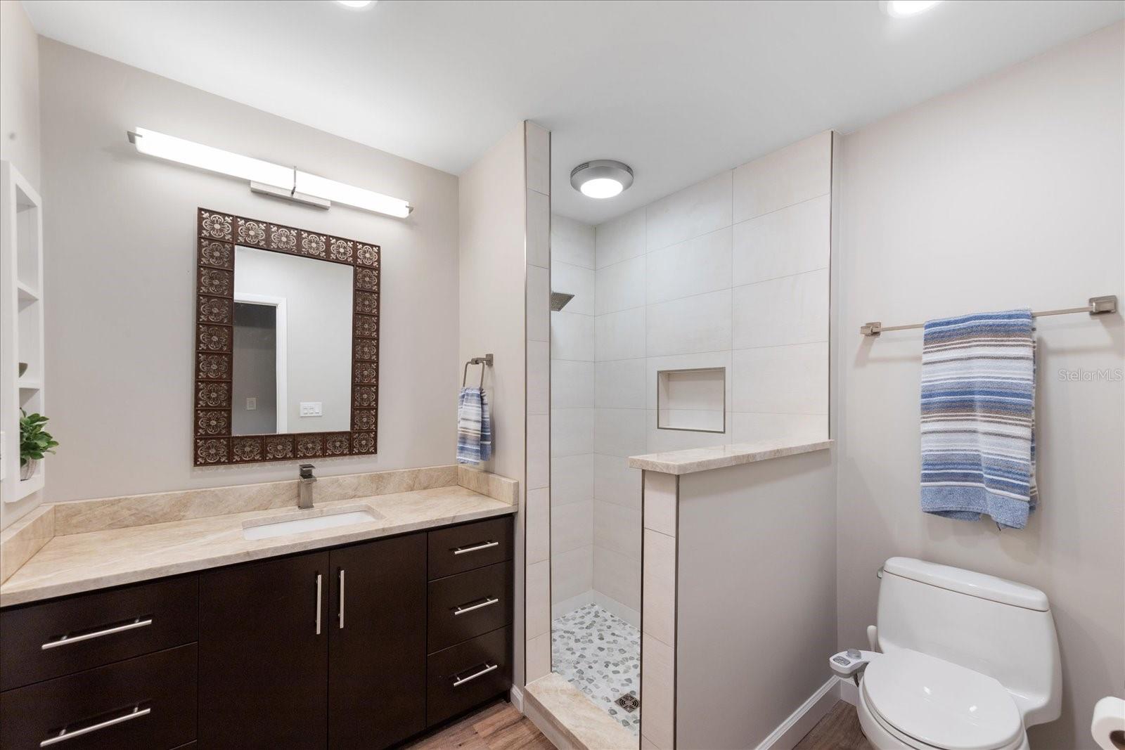 2nd Bathroom with large walk-in shower.