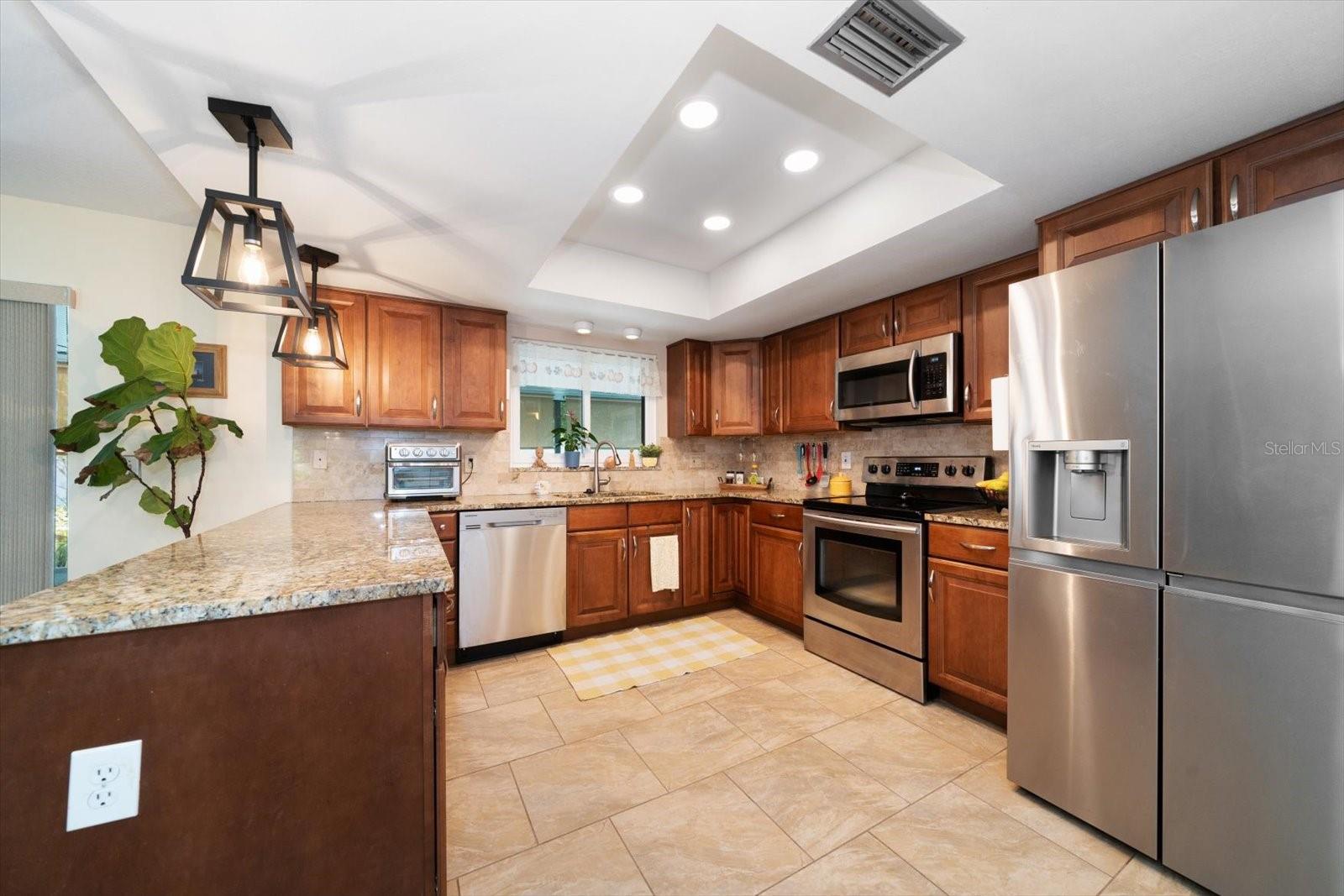 Large Kitchen with granite countertops