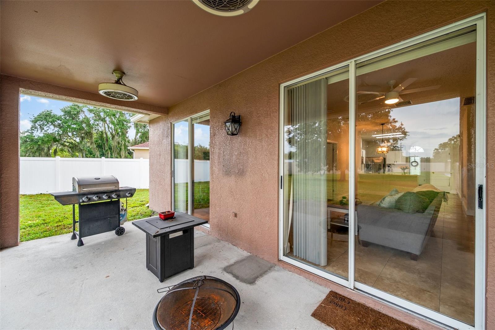 Covered Patio: 2 high power fans with light