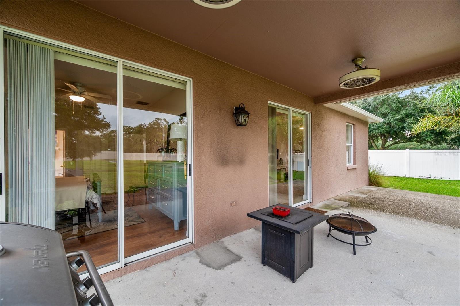 Covered Patio: 2 high power fans with light