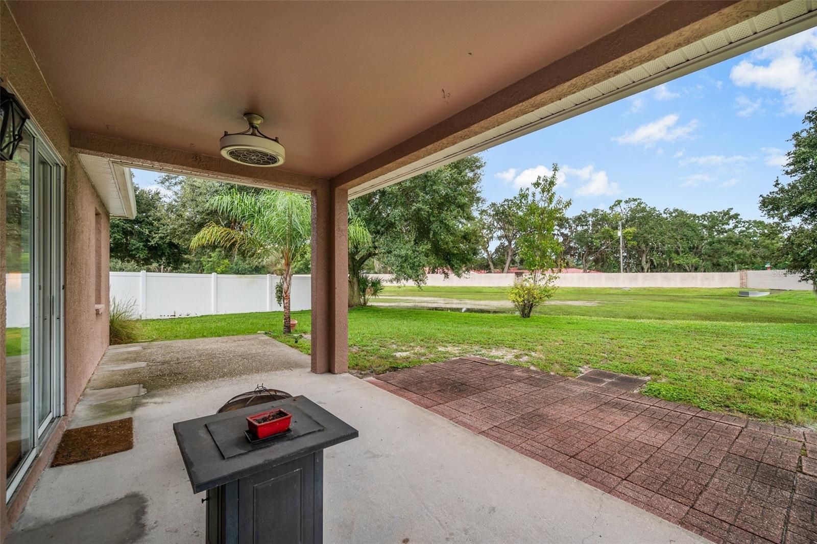 Covered Patio: 2 high power fans with light