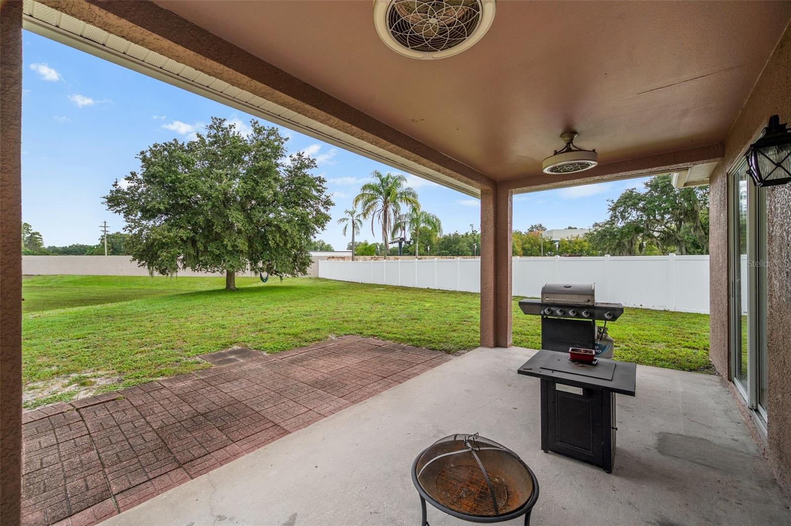 Covered Patio: 2 high power fans with light