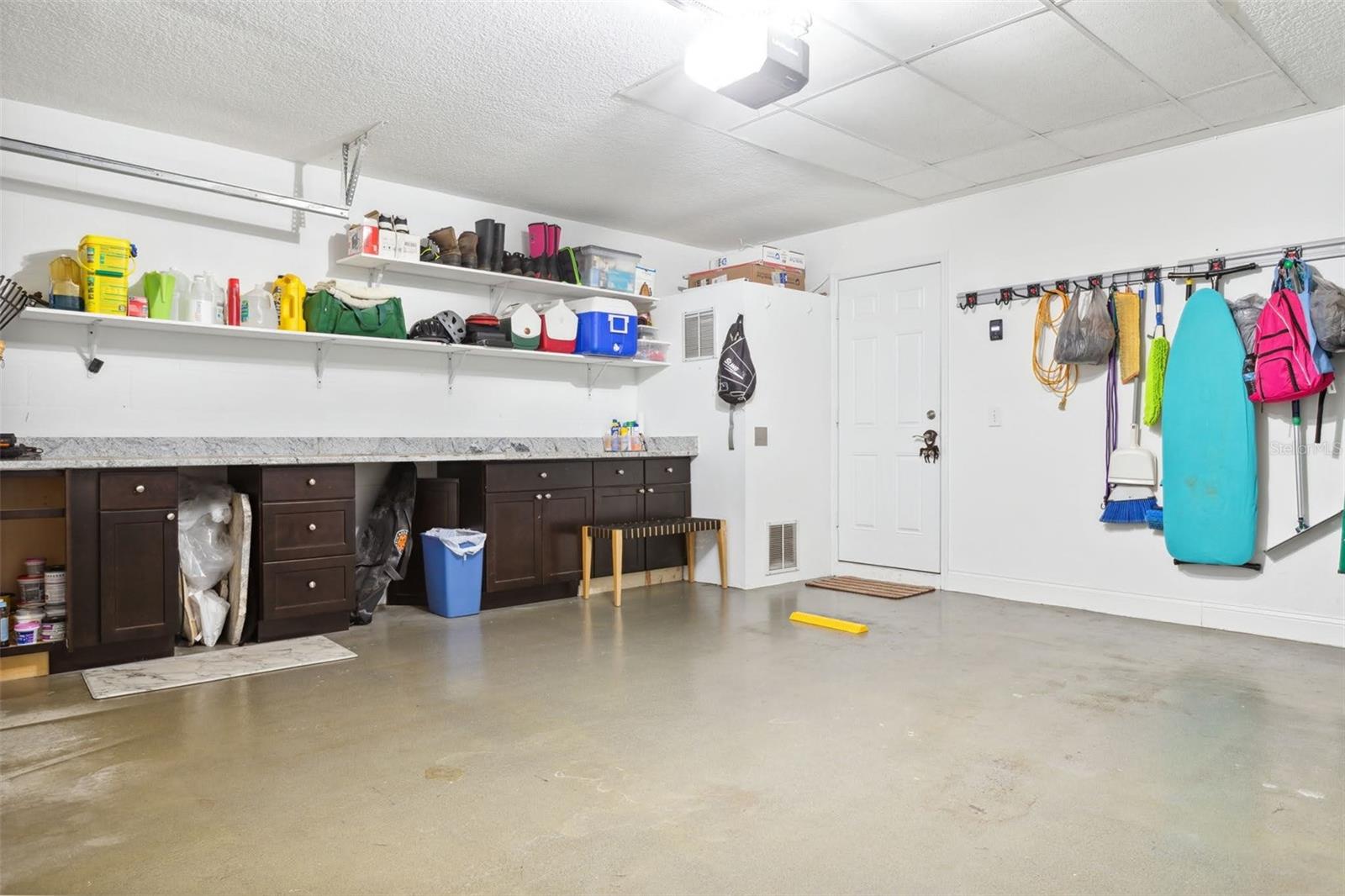 Garage with counter space