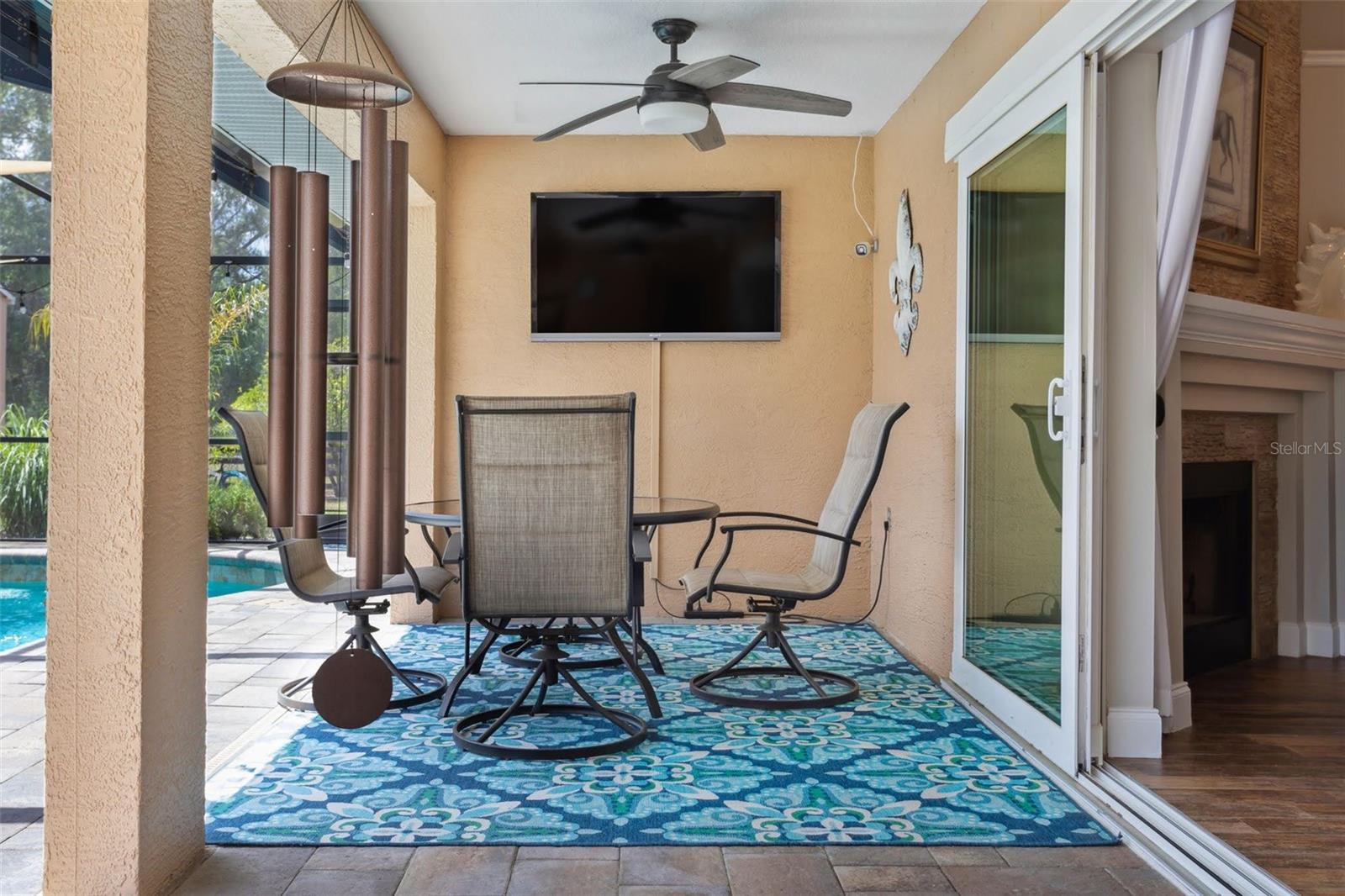 Wonderful covered porch for alfresco dining