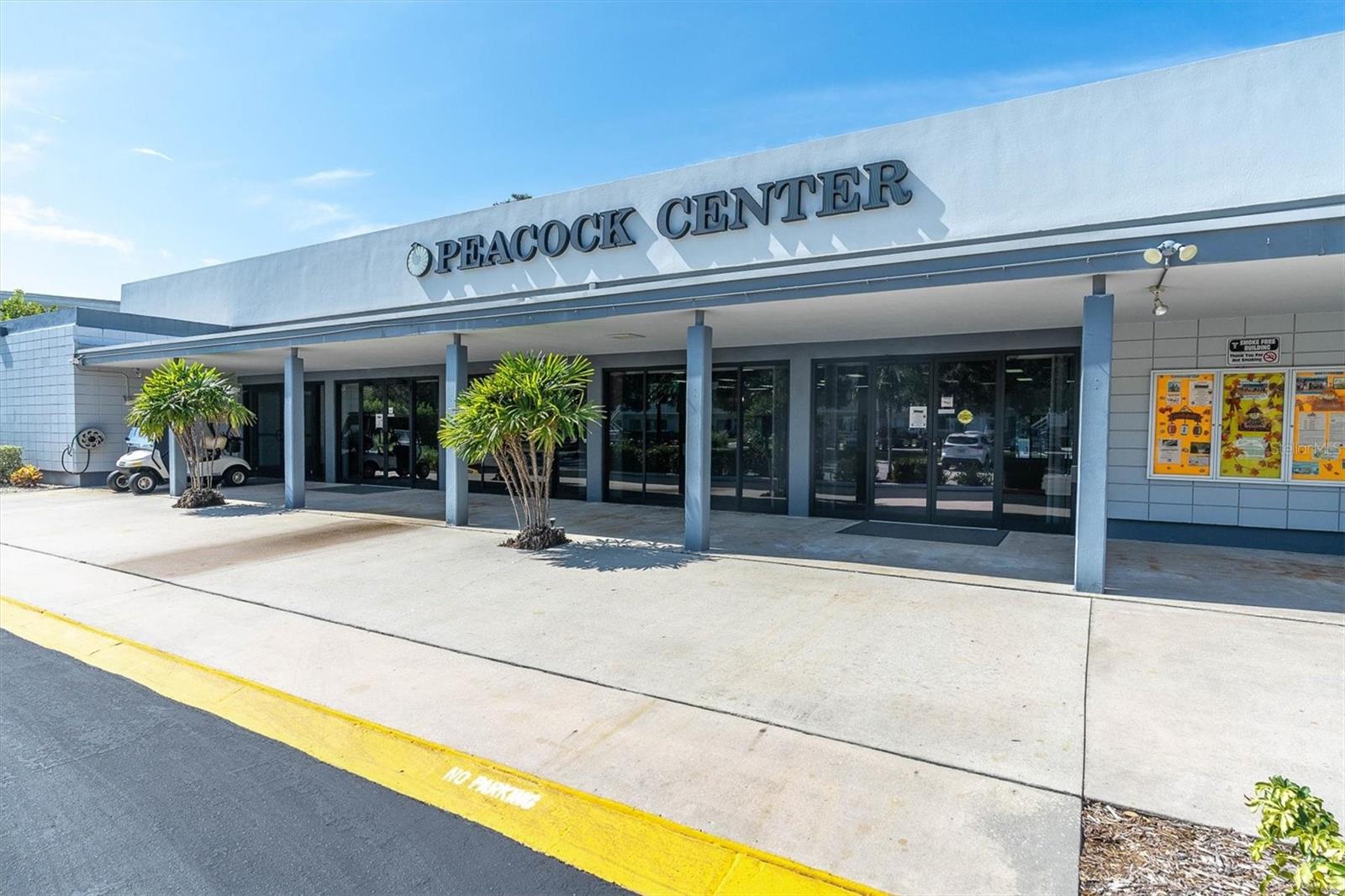 Peacock Center is part of the Recreation area at Seminole Gardens, with a giant theater and stage, billiards, card tables for games and clubs, fitness area, lending library, on-site property management, heated pool and spa, huge patio for gathering and chilling, shuffleboard.